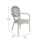 Flash Furniture Marseille Thonet French Bistro Stack Chair w/Arms, Black/White Textilene/Bamboo Alum Frame, 4PK 4-SDA-AD642002A-TXT-BLKWH-LTNAT-GG - alternate 2